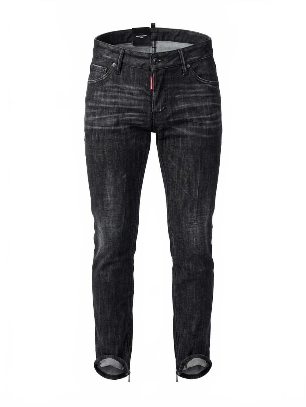 Dsquared2 Super Skinny Jean Grey Washed Ankle Zip Women IT 38 US 2 | NWT